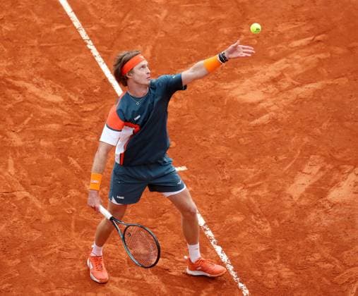 Rolex Monte-Carlo Masters PHOTOPQR NICE MATIN Dylan Meiffret ; Monaco ; 09 04 2025 ; Rolex Monte-Carlo Masters. ICI : Andrei Rublev Monaco France  Copyright: xPHOTOPQR NICExMATIN MAXPPPxDylanxMeiffretx 20250409NIM2458 20250409NIM2458