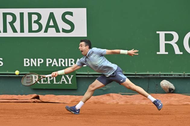 Tennis : Rolex Monte Carlo Masters 2025 - ATP, Tennis Herren - 08 04 2025 Tennis : Rolex Monte Carlo Masters 2025 - Atp - Roberto Bautista Agut Monaco  Copyright: xChryslenexCaillaudx