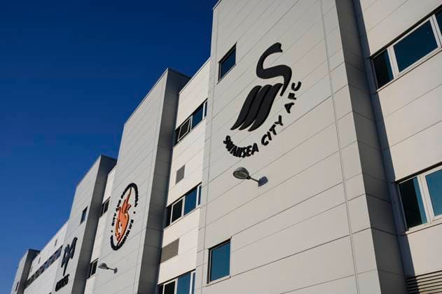 9th April 2025; Swansea.com Stadium, Swansea, Wales; EFL Championship Football, Swansea City versus Plymouth Argyle; Swansea.com Stadium and club signage before the game  ActionPlus12772572 AledxHopkins
