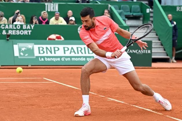 NOVAK DJOKOVIC, Tennis Rrolex Monte-Carlo Masters 2025, azione, action, single shot TENNIS ROLEX MONTE-CARLO MASTERS 2025
