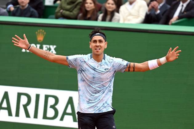 ALEJANDRO TABILO, Tennis Rrolex Monte-Carlo Masters 2025, azione, action, single shot, esultanza, jubel, joy, celebration TENNIS ROLEX MONTE-CARLO MASTERS 2025