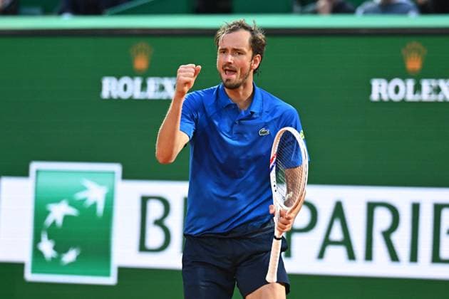 Sport Bilder des Tages Rolex Monte-Carlo 2025 Masters 1000 - Day 4 Daniil Medvedev (RUS) during his second match at the Monaco Rolex Masters in Monte Carlo, on April, 9, 2025. Photo by Corinne Dubreuil ABACAPRESS.COM Monte-Carlo Monaco  Copyright: xDubreuilxCorinne ABACAx
