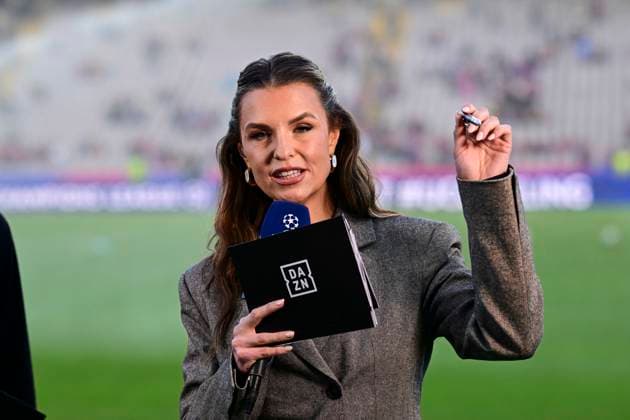 Laura Wontorra, FC Barcelona vs Borussia Dortmund, Football, Champions League, Quarterfinals, 09 04 2025 Barcelona Catalonia Spain Copyright: xkolbert-press MarcxNiemeyerx