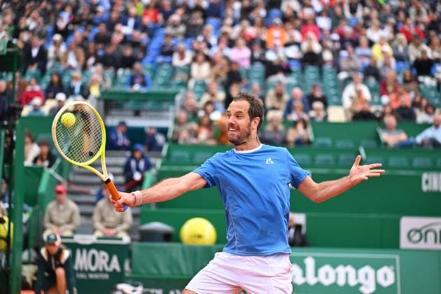 Rolex Monte-Carlo 2025 Masters 1000 - Day 4 Richard Gasquet (FRA) during his last match at the Monaco Rolex Masters in Monte Carlo, on April, 9, 2025. Photo by Corinne Dubreuil ABACAPRESS.COM Monte-Carlo Monaco  Copyright: xDubreuilxCorinne ABACAx