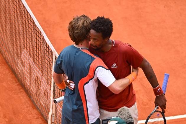 Rolex Monte-Carlo 2025 Masters 1000 - Day 4 Andrey Rublev (RUS) during his first match at the Monaco Rolex Masters in Monte Carlo, on April, 9, 2025. Photo by Corinne Dubreuil ABACAPRESS.COM Monte-Carlo Monaco  Copyright: xDubreuilxCorinne ABACAx