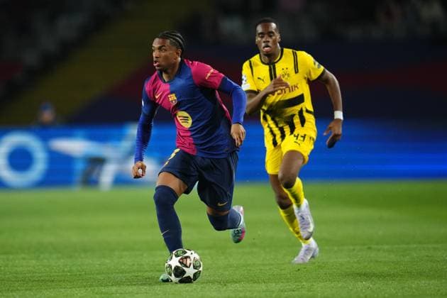 Barcelona, Spain, Season 2024 2025, UEFA Champions League, Quarter-Finals, first leg, FC Barcelona, Barca v Borussia Dortmund, Lluis Companys Stadium, 9 April 2025 Copyright: xBaguxBlancox xPressinphotox