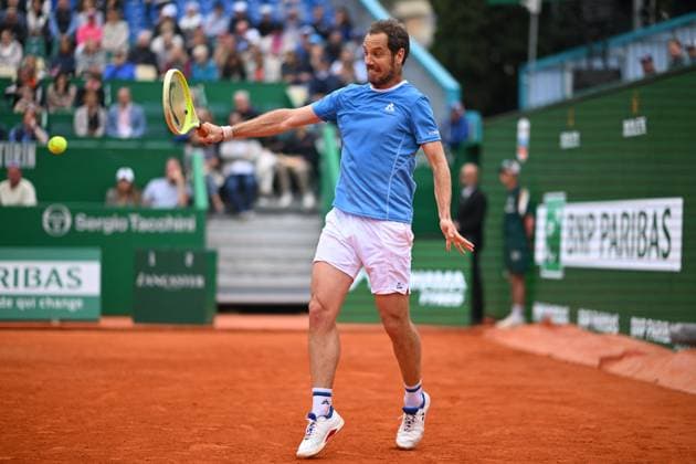 Rolex Monte-Carlo 2025 Masters 1000 - Day 4 Richard Gasquet (FRA) during his last match at the Monaco Rolex Masters in Monte Carlo, on April, 9, 2025. Photo by Corinne Dubreuil ABACAPRESS.COM Monte-Carlo Monaco  Copyright: xDubreuilxCorinne ABACAx