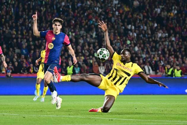 Serhou Guirassy 9 Borussia Dortmund , FC Barcelona vs Borussia Dortmund, Football, Champions League, Quarter-final, 09 04 2025 Barcelona Catalonia Spain Copyright: xkolbert-press MarcxNiemeyerx
