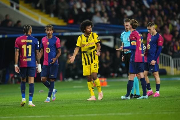 Barcelona, Spain, Season 2024 2025, UEFA Champions League, Quarter-Finals, first leg, FC Barcelona, Barca v Borussia Dortmund, Lluis Companys Stadium, 9 April 2025 Copyright: xBaguxBlancox xPressinphotox