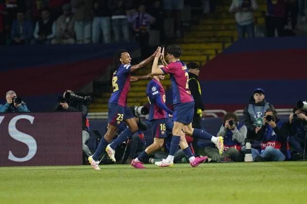 Barcelona, Spain, Season 2024 2025, UEFA Champions League, Quarter-Finals, first leg, FC Barcelona, Barca v Borussia Dortmund, Lluis Companys Stadium, 9 April 2025 Copyright: xSergioxRuizx xPressinphotox