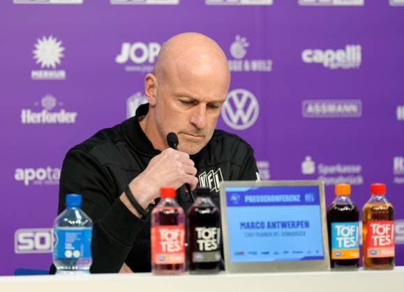 Marco Antwerpen Head Coach, VfL Osnabrueck at the press conference GER, VfL Osnabrueck vs FC Hansa Rostock, 3 Liga, Matchday 32, Season 2024 2025, 09 04 2025 GER, VfL Osnabrueck vs FC Hansa Rostock, 3 Liga, Matchday 32, Season 2024 2025, 09 04 2025 Osnabrueck Copyright: xEibner-Pressefoto ScottxColemanx EP_SCN