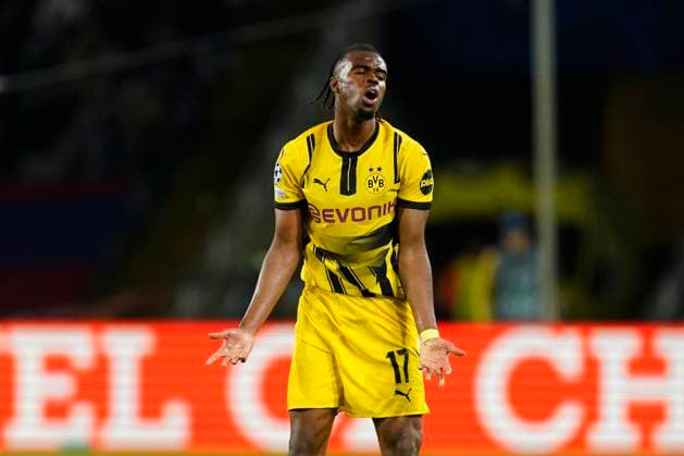 ESP: FC Barcelona, Barca v Borussia Dortmund. UEFA Champions League match. Quarter-Finals, firs leg Carney Chukwuemeka of Borussia Dortmund during the UEFA Champions League match, Quarter-Finals, firs leg, between FC Barcelona and Borussia Dortmund played at Lluis Companys Stadium on April 9 2025 in Barcelona Spain. kpng Copyright: xSergioxRuizx xImagox PS_250409_BAR_DOR_031