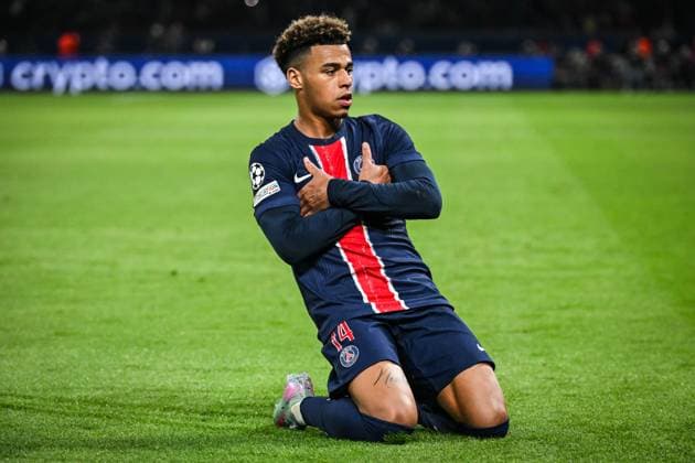 April 9, 2025, Paris, France, France: Desire DOUE of PSG celebrates his goal during the UEFA Champions League match between Paris Saint-Germain and Aston Villa at Parc des Princes Stadium on April 09, 2025 in Paris, France. Paris France - ZUMAm308 20250409_zsp_m308_005 Copyright: xMatthieuxMirvillex