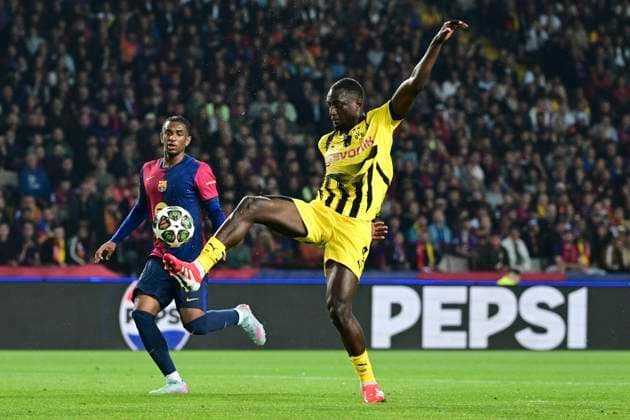 Serhou Guirassy 9 Borussia Dortmund , FC Barcelona vs Borussia Dortmund, Football, Champions League, Quarter-final, 09 04 2025 Barcelona Catalonia Spain Copyright: xkolbert-press MarcxNiemeyerx