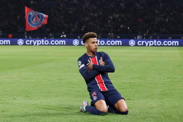 FOOTBALL : Paris Saint Germain Vs Aston Villa - Ligue des Champions - 09 04 2025 Joie sur le but de Desire Doue (PSG) ParisFrance  Copyright: xMichtofx