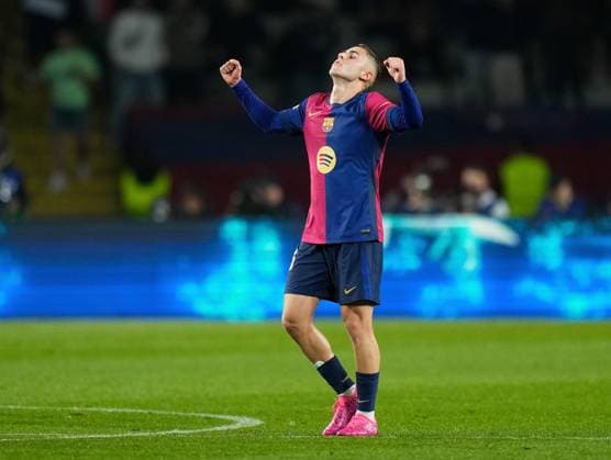 09 04 2025, xslx, Football UEFA Champions League, FC Barcelona Borussia Dortmund v l Fermin Lopez FC Barcelona celebrate the goal, Der Torjubel zum 3 0 UEFA REGULATIONS PROHIBIT ANY USE OF PHOTOGRAPHS as IMAGE SEQUENCES and or QUASI VIDEO Barcelona