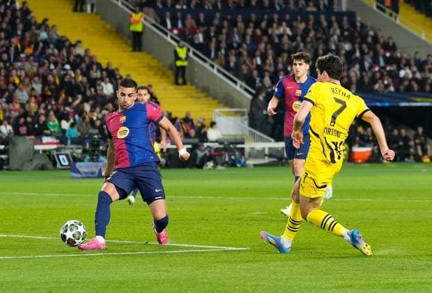 09 04 2025, xslx, Football UEFA Champions League, FC Barcelona Borussia Dortmund v l Giovanni Reyna Borussia Dortmund UEFA REGULATIONS PROHIBIT ANY USE OF PHOTOGRAPHS as IMAGE SEQUENCES and or QUASI VIDEO Barcelona
