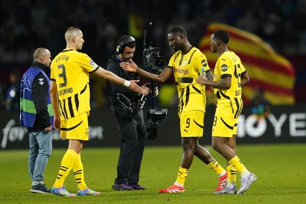 Barcelona, Spain, Season 2024 2025, UEFA Champions League, Quarter-Finals, first leg, FC Barcelona, Barca v Borussia Dortmund, Lluis Companys Stadium, 9 April 2025 Copyright: xSergioxRuizx xPressinphotox