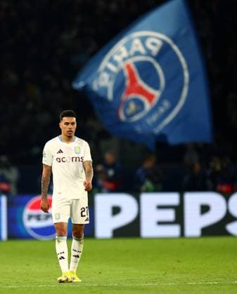 Morgan Rogers of Aston Villa looks dejected. Paris Saint-Germain v Aston Villa, UEFA Champions League, Quarter-Finals, 1st Leg, Football, Parc des Princes, Paris, France - 09 Apr 2025 EDITORIAL USE ONLY No use with unauthorised audio, video, data, fixture lists, club league logos or live services. Online in-match use limited to 120 images, no video emulation. No use in betting, games or single club league player publications.  Copyright: xJamesxMarsh Shutterstockx 15243606cx