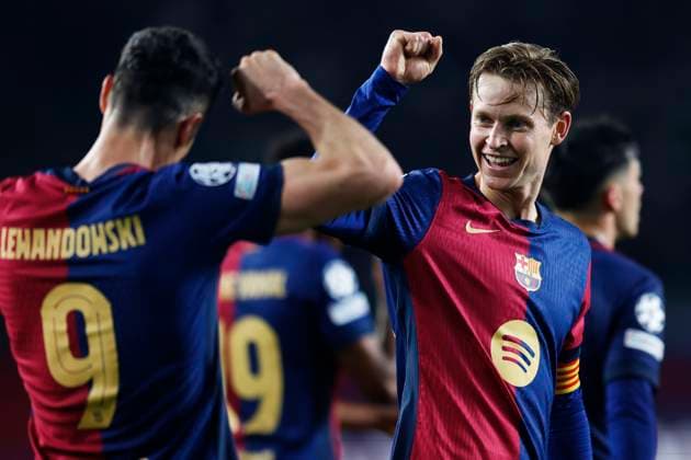 Frenkie de Jong (Barcelona), APRIL 9, 2025 - Football Soccer : UEFA Champions League round of 8 1st leg match between FC Barcelona, Barca 4-0 Borussia Dortmund at the Estadi Olimpic Lluis Companys in Barcelona, Spain. Noxthirdxpartyxsales  (287235288)