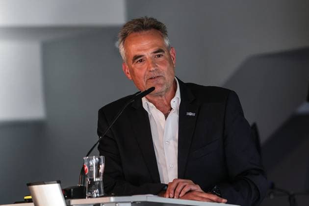 Sports, football, Regionalliga West season 2024 2025 Annual General Meeting MSV Duisburg 09 04 2025, schauinsland reisen arena Christian Stiefelhagen Chairman of the Board, MSV Duisburg Duisburg schauinsland reisen arena Nordrhein Westfahlen Germany