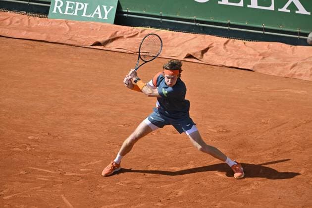 Tennis : Rolex Monte Carlo Masters 2025 - ATP, Tennis Herren - 10 04 2025 Tennis : Rolex Monte Carlo Masters 2025 - Atp - Andrey Rublev Monaco  Copyright: xChryslenexCaillaudx