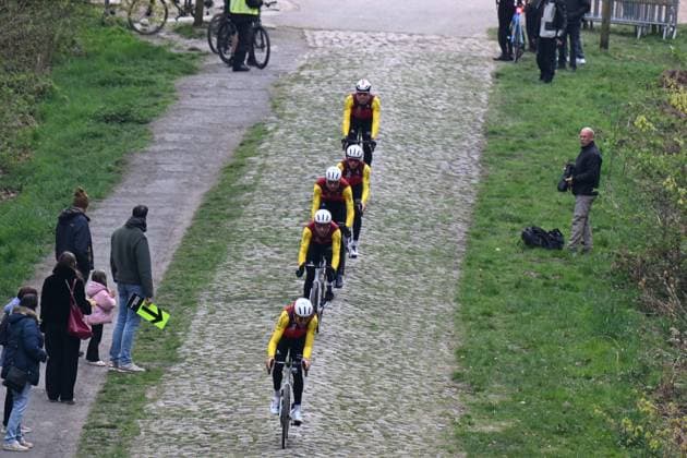 10-04-2025 Allenamento Paris - Roubaix 2025; 2025, Cofidis; Arenberg; 