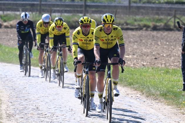 10-04-2025 Allenamento Paris - Roubaix 2025; 2025, Visma - Lease A Bike; Orchies; 