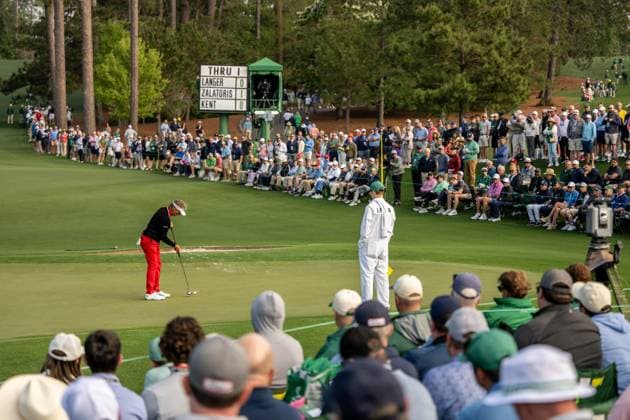 250410 Bernhard Langer of Germany during the first round of the 2025 Masters Golf Tournament on April 10, 2025 in Augusta Photo Petter Arvidson BILDBYRAN kod PA PA1007 bbeng golf masters the masters augusta us masters  Copyright: PETTERxARVIDSON BB250410PA037