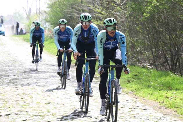 10-04-2025 Allenamento Paris - Roubaix 2025; 2025, Decathlon - Ag2r La Mondiale; Arenberg; 