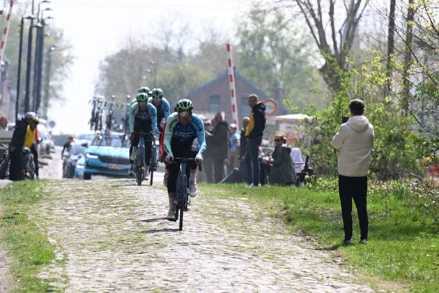 10-04-2025 Allenamento Paris - Roubaix 2025; 2025, Decathlon - Ag2r La Mondiale; Arenberg; 