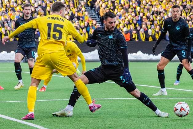 UEFA Europa League 24 25, quarterfinal, 1 match, Bodo Glimt Lazio Bodo 20250410 Bodo Glimts Fredrik Bjorkan during the first UEFA Europa League quarterfinal football match between Bodo Glimt and Lazio at Aspmyra Stadium in Bodo Photo Lise Aserud NTB Bodo Norge EDITORIAL USE ONLY RESTRICTED USE FOR BETTING COMPANIES  Copyright: xLisexAserudx xNTBx