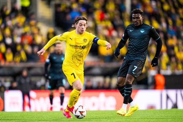 250410 Patrick Berg of Bodo Glimt during the UEFA Europa League quarter final football match between Bodo Glimt and Lazio on April 10, 2025 in Bodo Photo Marius Simensen BILDBYRAN COP 238 bbeng bodo bodo glimt football fotball fotboll kvartfinale lazio quarter final soccer uefa europa league  Copyright: MARIUSxSIMENSEN BB250410BB749