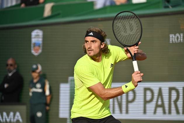 Tennis : Rolex Monte Carlo Masters 2025 - ATP, Tennis Herren - 10 04 2025 Tennis : Rolex Monte Carlo Masters 2025 - Atp - StÃ fanos Tsitsipas Monaco  Copyright: xChryslenexCaillaudx