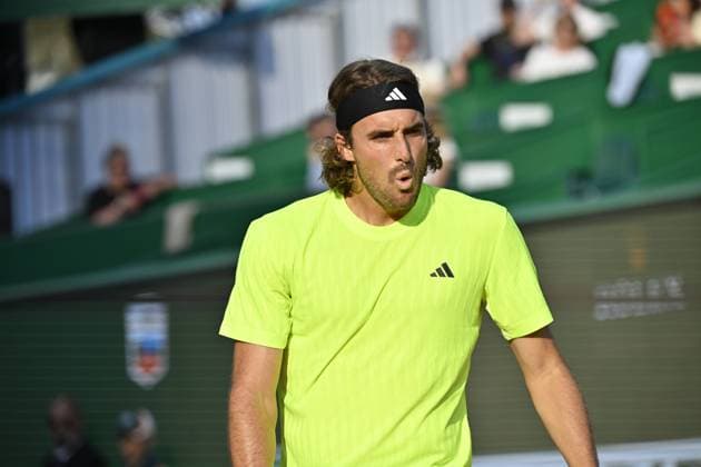 Tennis : Rolex Monte Carlo Masters 2025 - ATP, Tennis Herren - 10 04 2025 Tennis : Rolex Monte Carlo Masters 2025 - Atp - StÃ fanos Tsitsipas Monaco  Copyright: xChryslenexCaillaudx