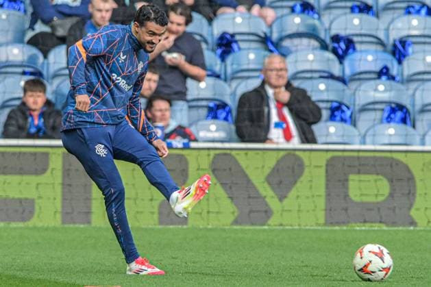Rangers v Athletic Bilbao UEFA Europa League Jefte of Rangers warms up during the UEFA Europa League Quarter-final First Leg match at Ibrox Stadium, Glasgow UK Newspapers OUT Copyright: xJamiexJohnstonx FIL-21689-0047