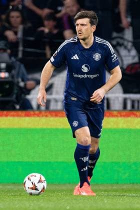 Lyon, France, April 10 2025 : Harry Maguire (5 Manchester United, ManU in action (close up) during the UEFA Europa League game between Olympique Lyonnais and Manchester United at Groupama Stadium in Lyon, France (Giuseppe Velletri SPP) Copyright: xGiuseppexVelletrix xSPPx spp-en-GiVeSp-DZ9_4698