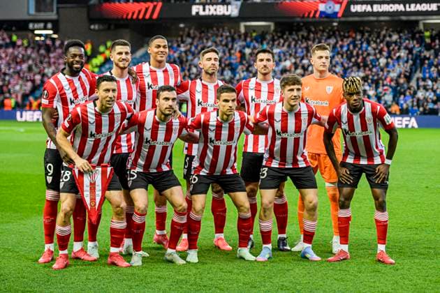 Rangers v Athletic Bilbao UEFA Europa League Team of Athletic Bilbao during the UEFA Europa League Quarter-final First Leg match at Ibrox Stadium, Glasgow UK Newspapers OUT Copyright: xJamiexJohnstonx FIL-21689-0052
