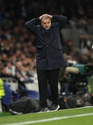 Ange Postecoglou (Spurs manager) at the Tottenham Hotspur v Eintracht Frankfurt UEFA Europa League match, at the Tottenham Hotspur Stadium, London, UK on 10th April, 2025. 