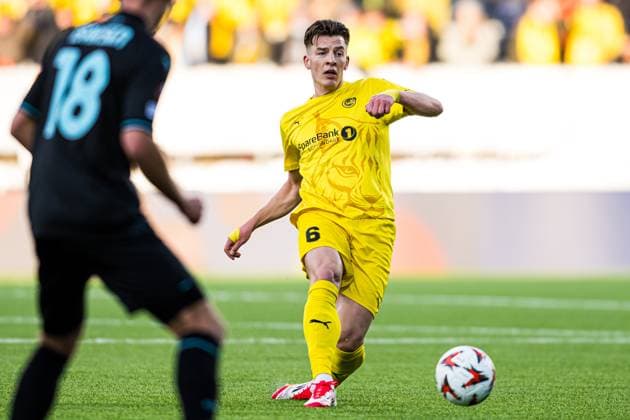 250410 Jostein Gundersen of Bodo Glimt during the UEFA Europa League quarter final football match between Bodo Glimt and Lazio on April 10, 2025 in Bodo Photo Marius Simensen BILDBYRAN COP 238 bbeng bodo bodo glimt football fotball fotboll kvartfinale lazio quarter final soccer uefa europa league  Copyright: MARIUSxSIMENSEN BB250410ZI017