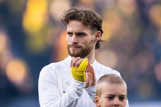 250410 Ole Didrik Blomberg of Bodo Glimt ahead of the UEFA Europa League quarter final football match between Bodo Glimt and Lazio on April 10, 2025 in Bodo Photo Marius Simensen BILDBYRAN COP 238 bbeng bodo bodo glimt football fotball fotboll kvartfinale lazio quarter final soccer uefa europa league  Copyright: MARIUSxSIMENSEN BB250410ZA023