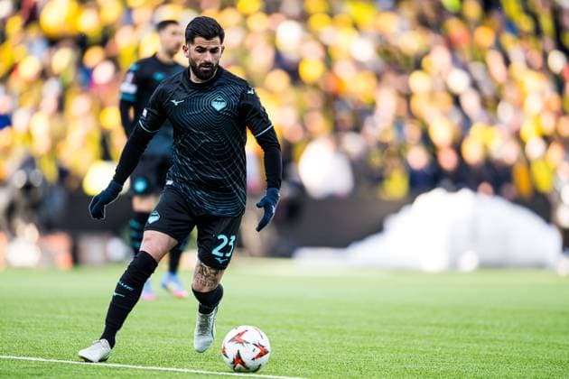 250410 Elseid Hysaj of Lazio during the UEFA Europa League quarter final football match between Bodo Glimt and Lazio on April 10, 2025 in Bodo Photo Marius Simensen BILDBYRAN COP 238 bbeng bodo bodo glimt football fotball fotboll kvartfinale lazio quarter final soccer uefa europa league  Copyright: MARIUSxSIMENSEN BB250410ZB020