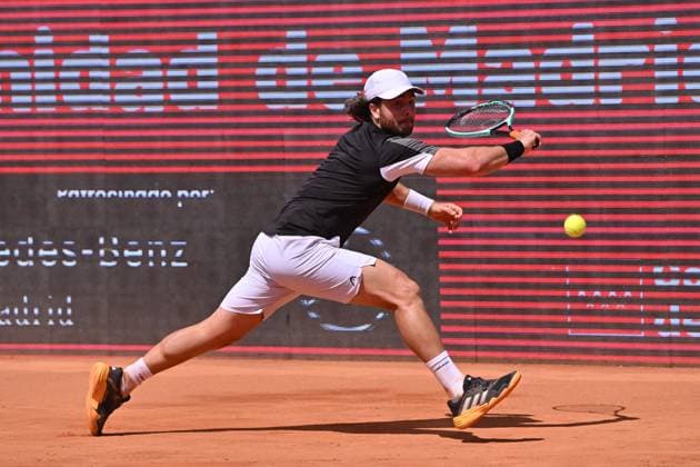April 10, 2025, Madrid, Madrid, Spain: MARCO TRUNGELLITI (ARG) playing the round of 8 match of the Grand Prix by Mercedes-Benz Open Comunidad de Madrid, at the Club de Campo Villa de Madrid on April 9, 2025. Madrid Spain - ZUMAc312 20250410_zsp_c312_002 Copyright: xOscarxManuelxSanchezx