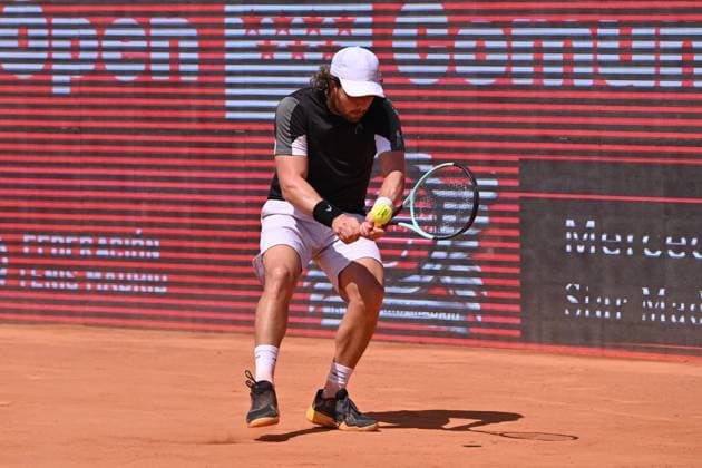 April 10, 2025, Madrid, Madrid, Spain: MARCO TRUNGELLITI (ARG) playing the round of 8 match of the Grand Prix by Mercedes-Benz Open Comunidad de Madrid, at the Club de Campo Villa de Madrid on April 9, 2025. Madrid Spain - ZUMAc312 20250410_zsp_c312_004 Copyright: xOscarxManuelxSanchezx