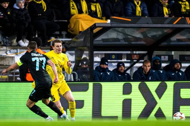 250410 Isak Dybvik Määttä of Bodo Glimt during the UEFA Europa League quarter final football match between Bodo Glimt and Lazio on April 10, 2025 in Bodo Photo Marius Simensen BILDBYRAN COP 238 bbeng bodo bodo glimt football fotball fotboll kvartfinale lazio quarter final soccer uefa europa league  Copyright: MARIUSxSIMENSEN BB250410ZO026