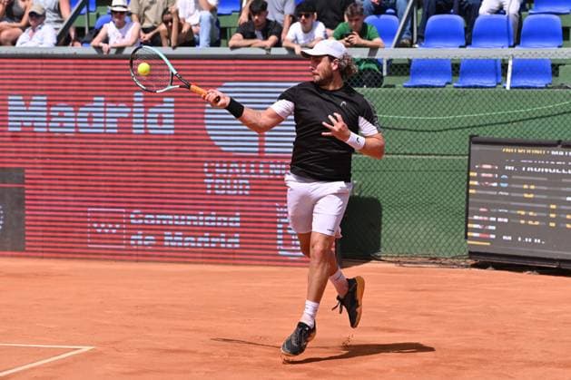 April 10, 2025, Madrid, Madrid, Spain: MARCO TRUNGELLITI (ARG) playing the round of 8 match of the Grand Prix by Mercedes-Benz Open Comunidad de Madrid, at the Club de Campo Villa de Madrid on April 9, 2025. Madrid Spain - ZUMAc312 20250410_zsp_c312_017 Copyright: xOscarxManuelxSanchezx