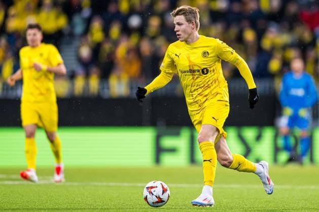 250410 Jens Petter Hauge of Bodo Glimt during the UEFA Europa League quarter final football match between Bodo Glimt and Lazio on April 10, 2025 in Bodo Photo Marius Simensen BILDBYRAN COP 238 bbeng bodo bodo glimt football fotball fotboll kvartfinale lazio quarter final soccer uefa europa league  Copyright: MARIUSxSIMENSEN BB250410ZQ019