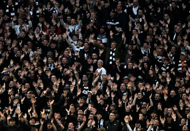 Tottenham Hotspur V Eintracht Frankfurt, Europa League. The Frankfurt fans during the Tottenham Hotspur V Eintracht Frankfurt UEFA Europa Conference League quarter-final match at the Tottenham Hotspur Stadium, London. Tottenham Tottenham Hotspur Stadium UK Copyright: xMartinxDaltonx Spurs_v_Frankfurt_100425_MD_001
