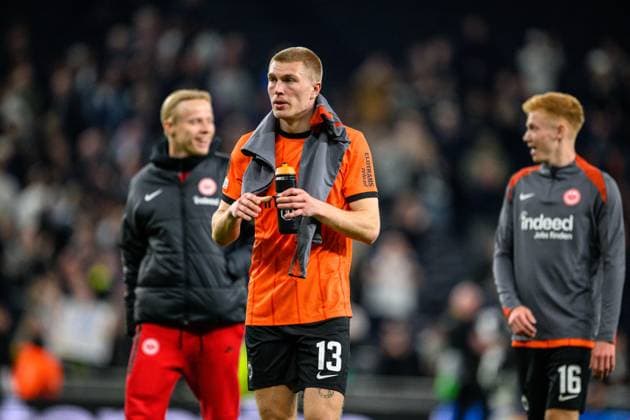 LONDON, ENGLAND - APRIL 10: Rasmus Nissen Kristensen of Eintracht Frankfurt during the UEFA Europa League 2024 25 Quarter Final First Leg match between Tottenham Hotspur and Eintracht Frankfurt at Tottenham Hotspur Stadium on April 10, 2025 in London, England. Photo by Sebastian Frej Tottenham Hotspur v Eintracht Frankfurt - UEFA Europa League 2024 25 Quarter Final First Leg Copyright: xSebastianxFrejx