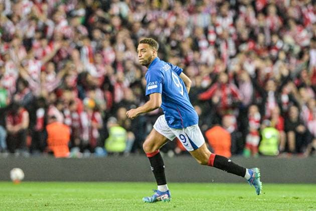 Rangers v Athletic Bilbao UEFA Europa League Cyriel Dessers of Rangers during the UEFA Europa League Quarter-final First Leg match at Ibrox Stadium, Glasgow UK Newspapers OUT Copyright: xJamiexJohnstonx FIL-21689-0165